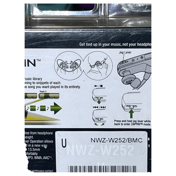 New Sony Walkman 2GB Water Resistant MP3 Digital Music Player Black NWZ-W252 - Picture 6 of 10